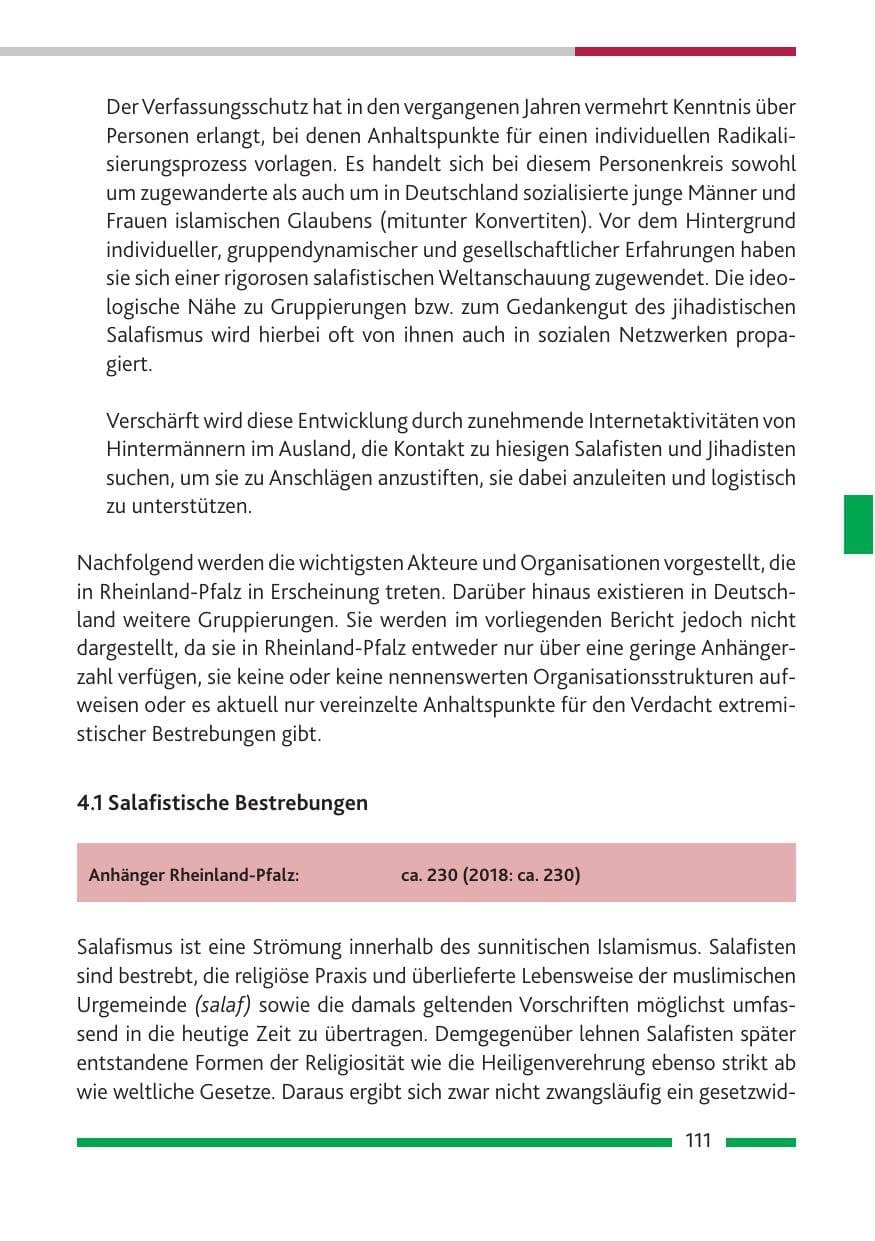 Seite 112 des Verfassungsschutzbericht 2019 Rheinland-Pfalz