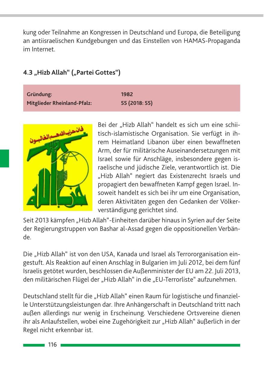 Seite 117 des Verfassungsschutzbericht 2019 Rheinland-Pfalz