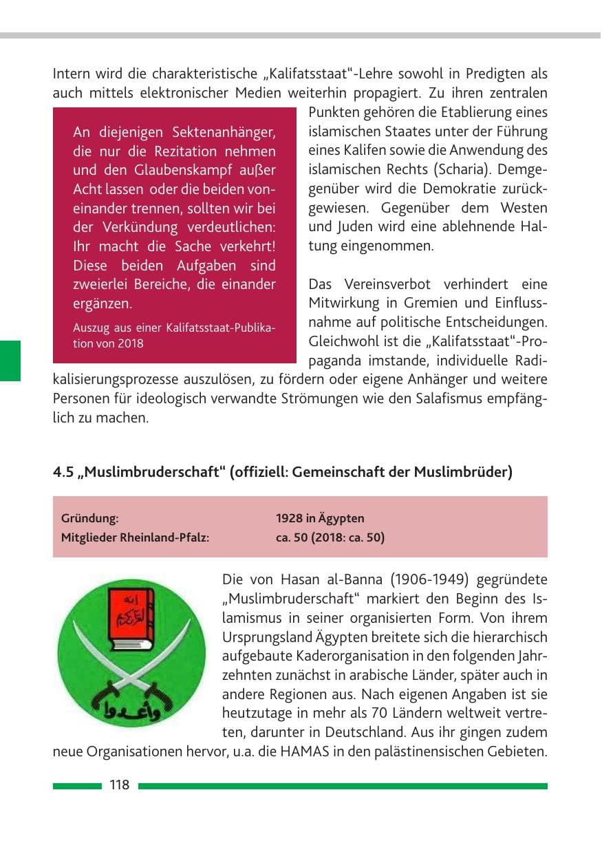 Seite 119 des Verfassungsschutzbericht 2019 Rheinland-Pfalz