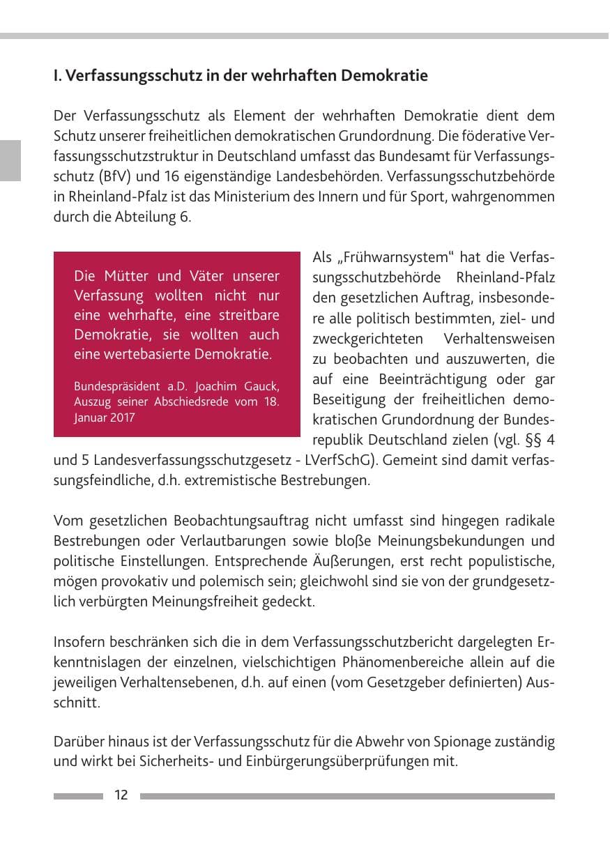 Seite 13 des Verfassungsschutzbericht 2019 Rheinland-Pfalz
