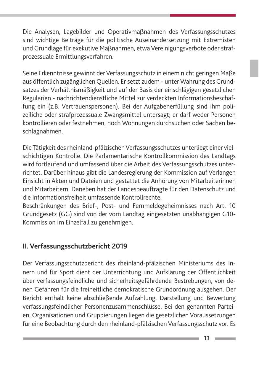 Seite 14 des Verfassungsschutzbericht 2019 Rheinland-Pfalz