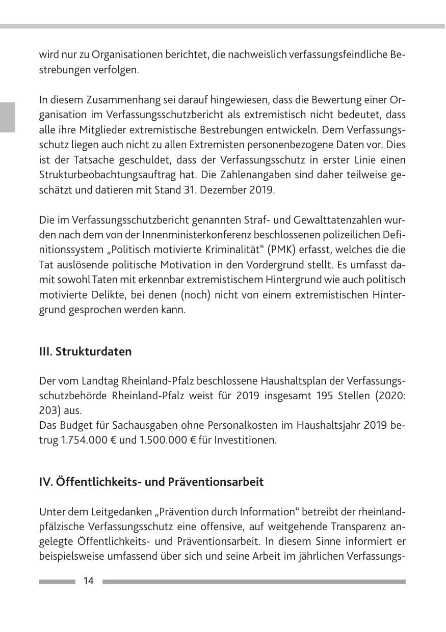 Seite 15 des Verfassungsschutzbericht 2019 Rheinland-Pfalz