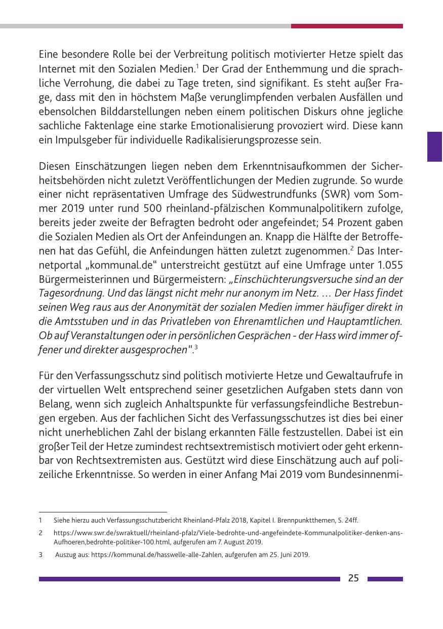 Seite 26 des Verfassungsschutzbericht 2019 Rheinland-Pfalz