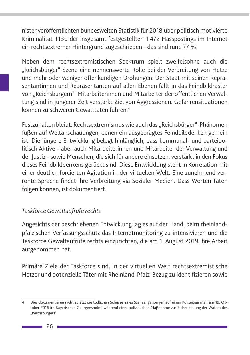Seite 27 des Verfassungsschutzbericht 2019 Rheinland-Pfalz