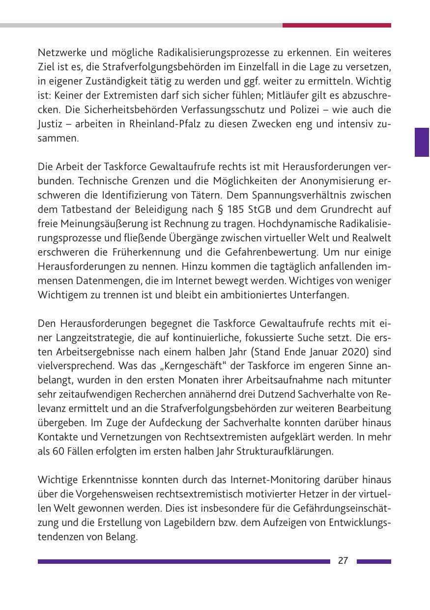 Seite 28 des Verfassungsschutzbericht 2019 Rheinland-Pfalz