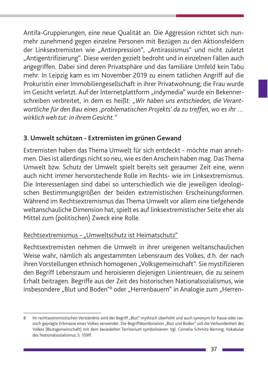 Seite 38 des Verfassungsschutzbericht 2019 Rheinland-Pfalz
