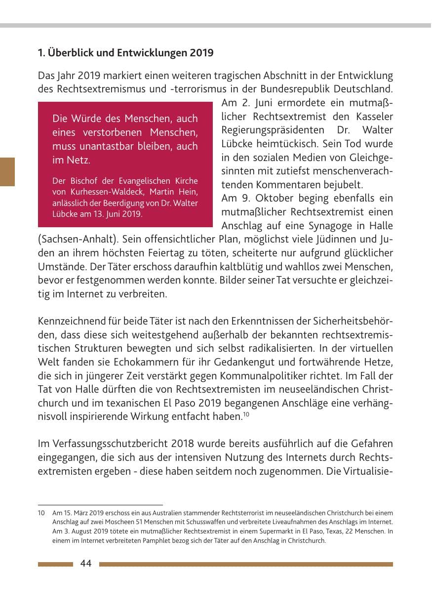 Seite 45 des Verfassungsschutzbericht 2019 Rheinland-Pfalz