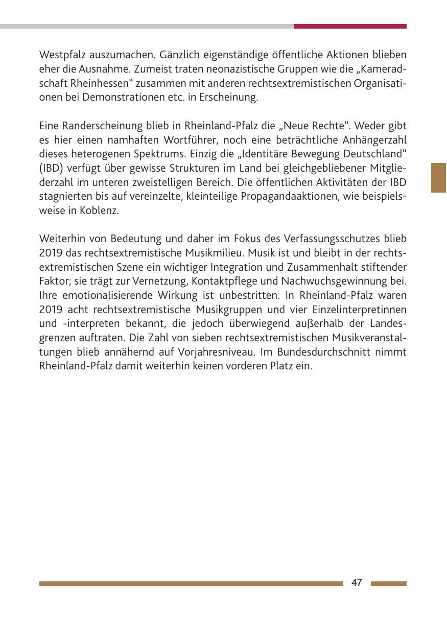 Seite 48 des Verfassungsschutzbericht 2019 Rheinland-Pfalz