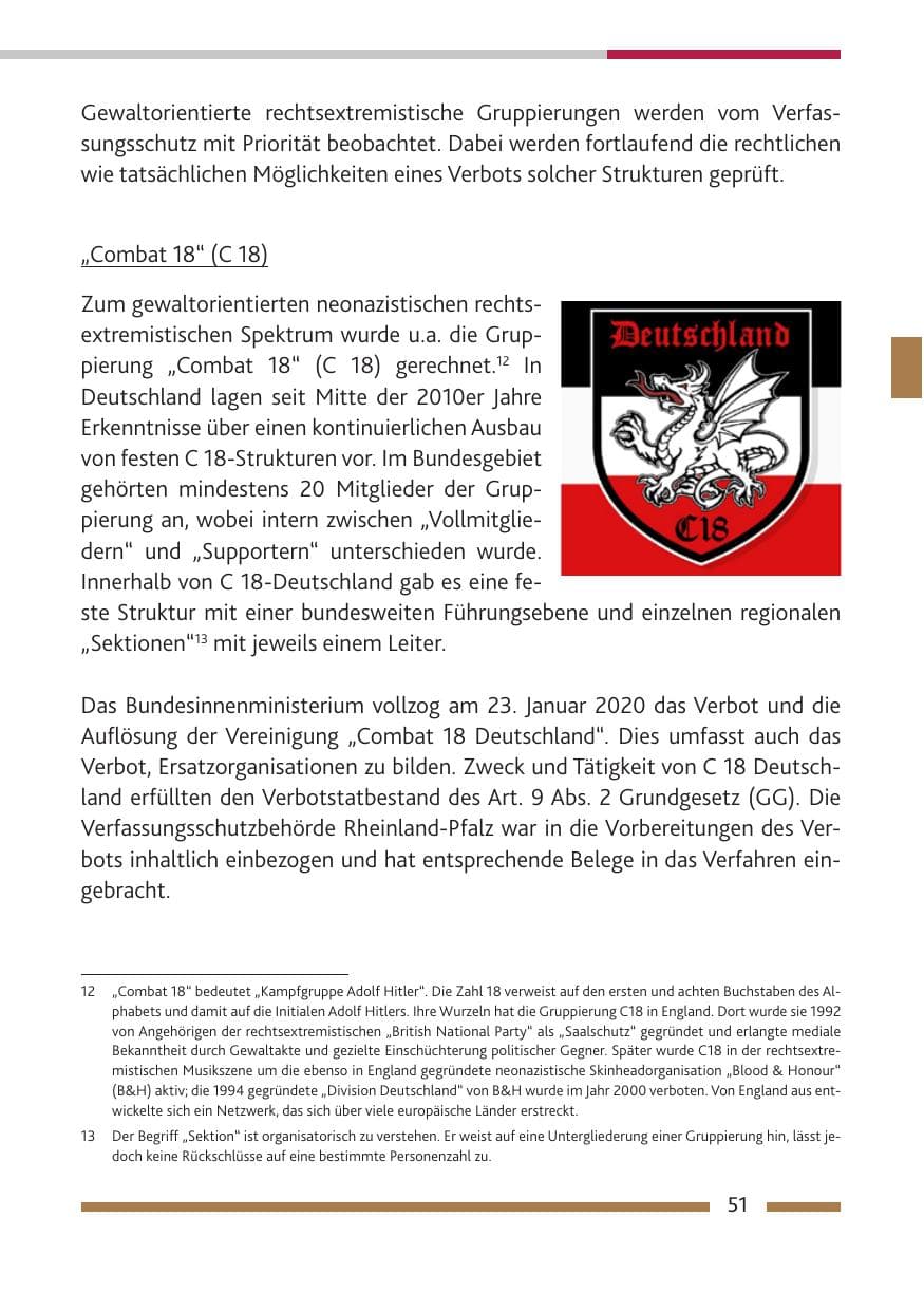 Seite 52 des Verfassungsschutzbericht 2019 Rheinland-Pfalz