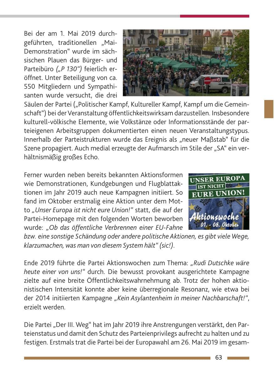 Seite 64 des Verfassungsschutzbericht 2019 Rheinland-Pfalz