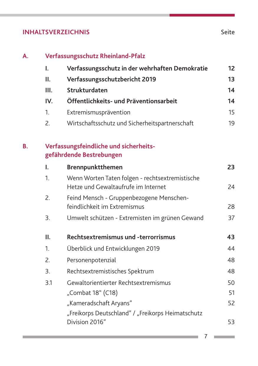 Seite 8 des Verfassungsschutzbericht 2019 Rheinland-Pfalz