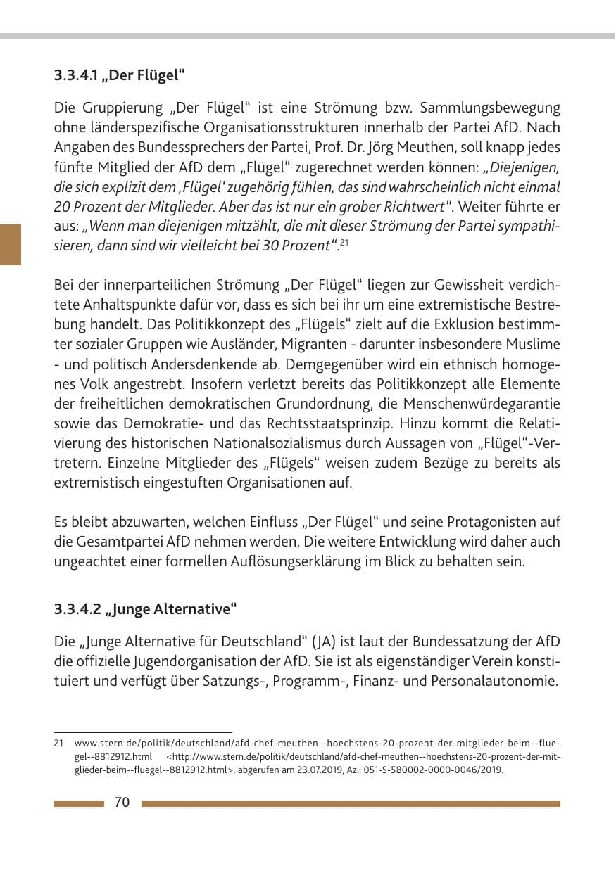 Seite 71 des Verfassungsschutzbericht 2019 Rheinland-Pfalz