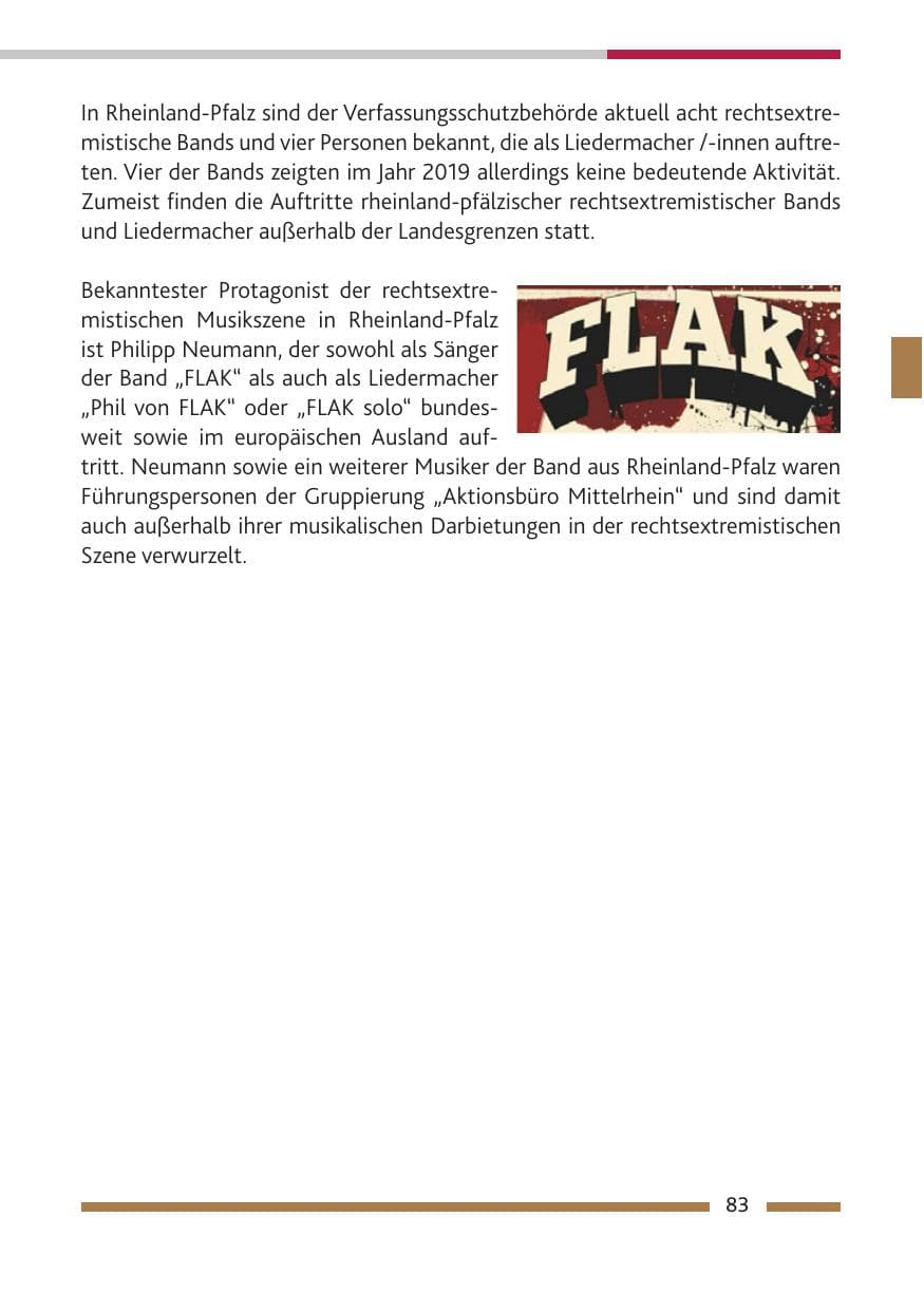 Seite 84 des Verfassungsschutzbericht 2019 Rheinland-Pfalz