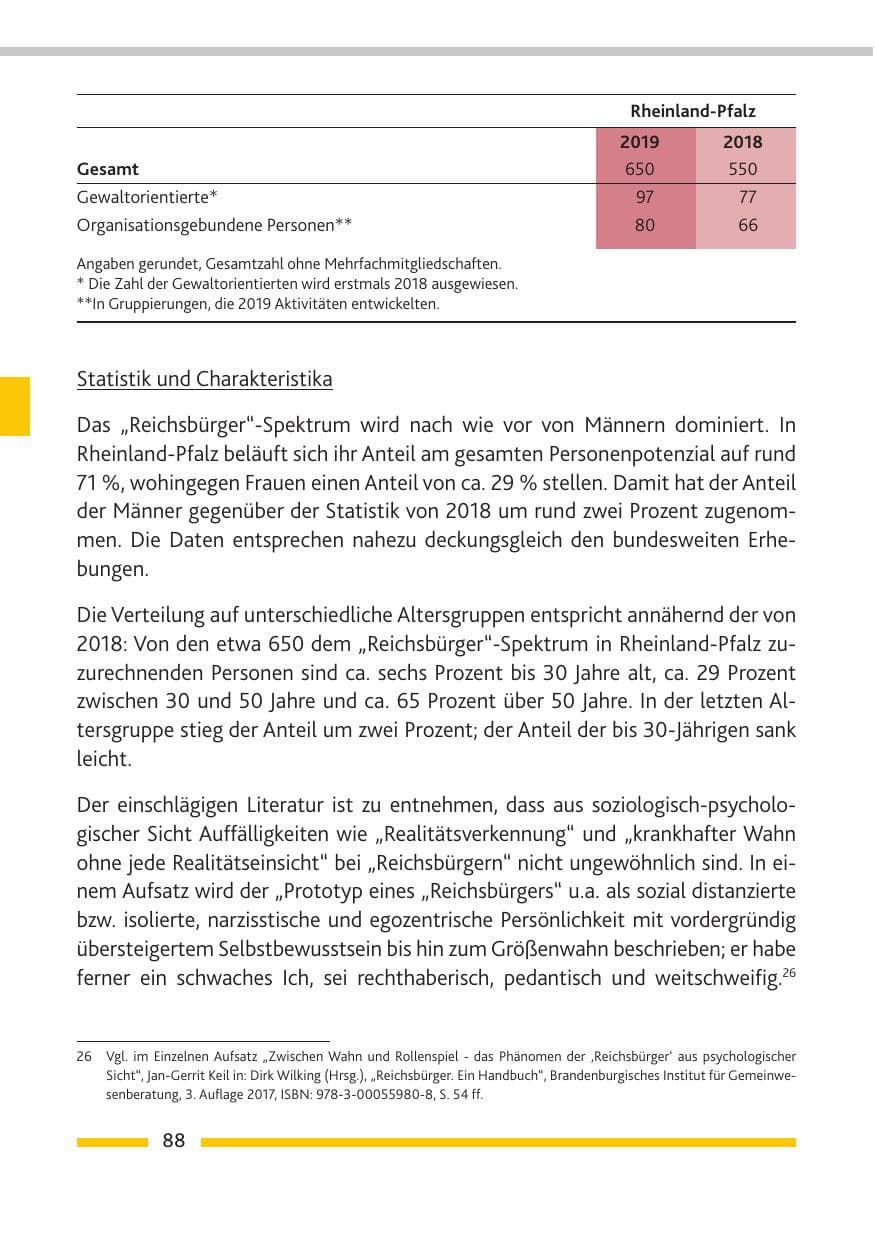 Seite 89 des Verfassungsschutzbericht 2019 Rheinland-Pfalz