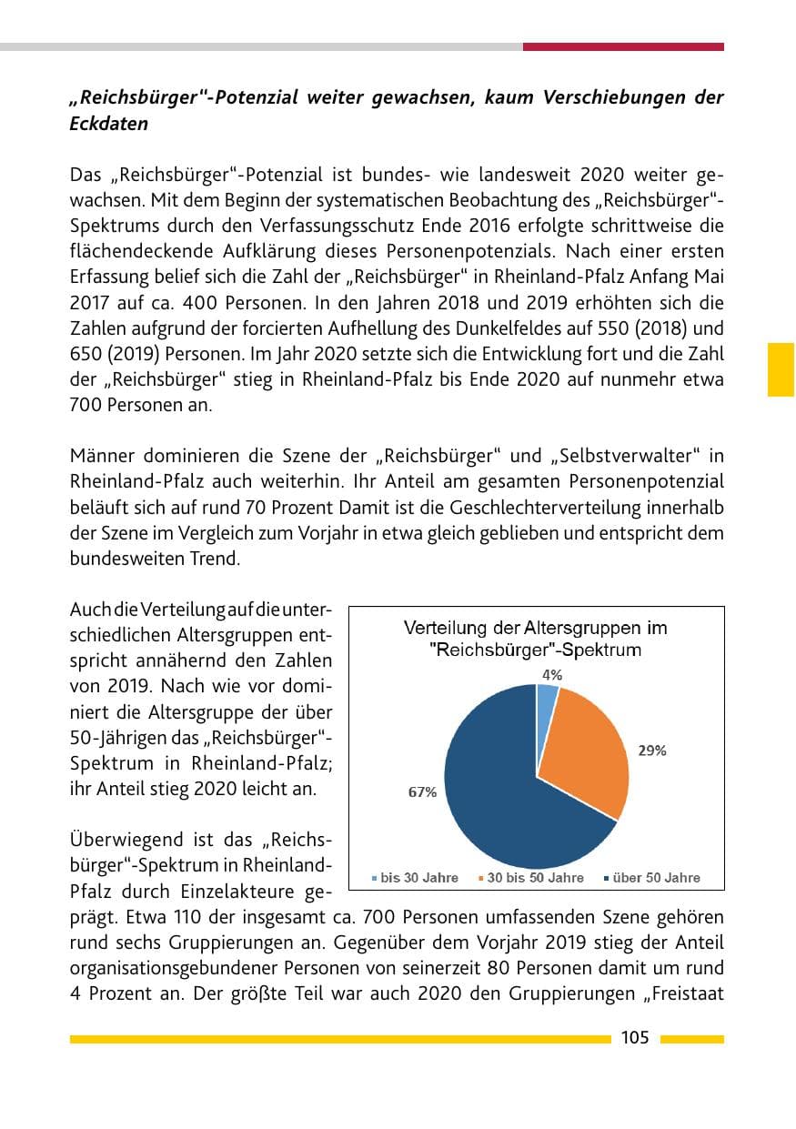 Seite 107 des Verfassungsschutzbericht 2020 Rheinland-Pfalz
