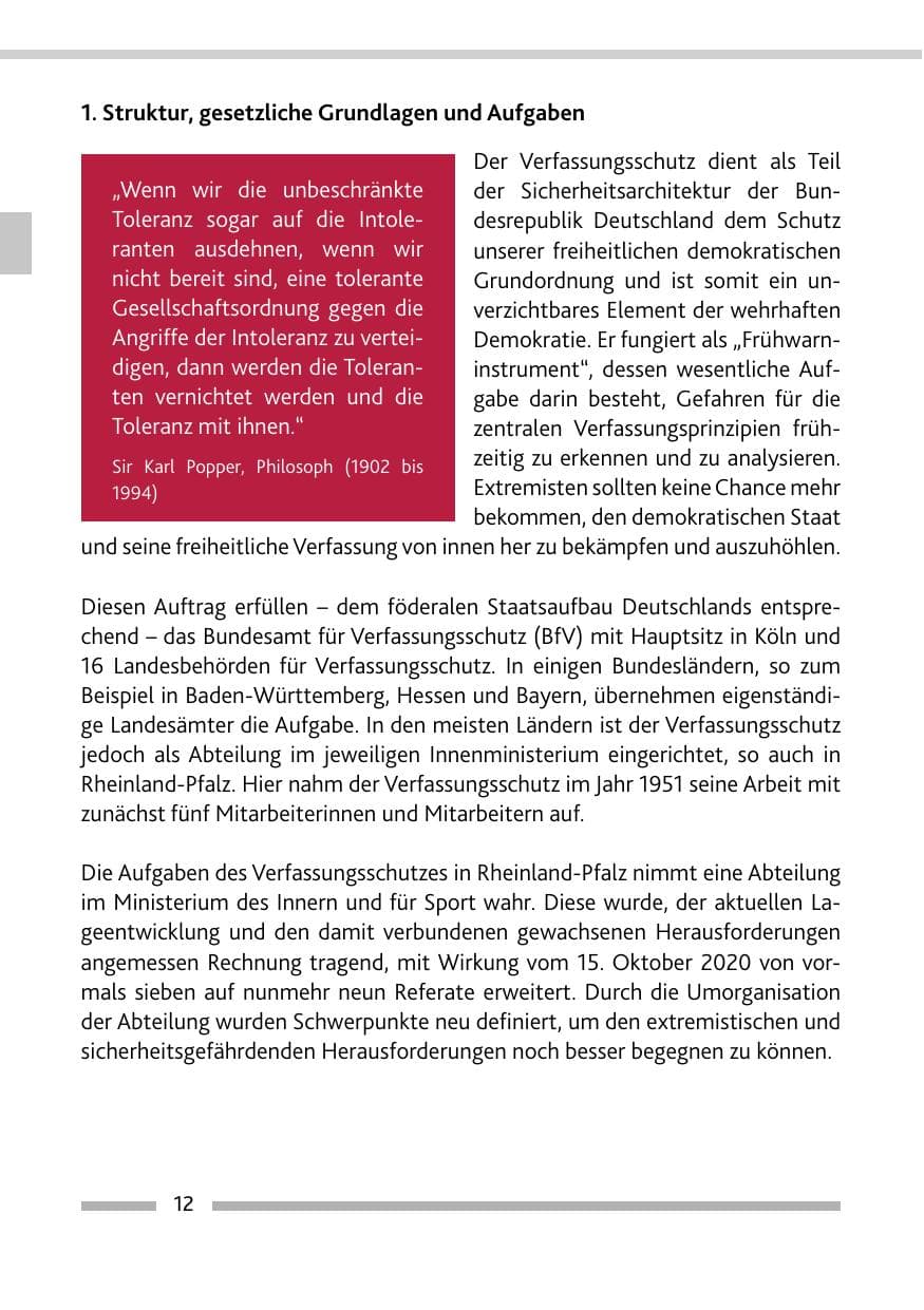 Seite 14 des Verfassungsschutzbericht 2020 Rheinland-Pfalz