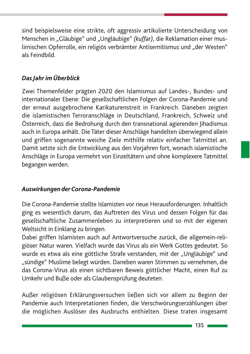 Seite 137 des Verfassungsschutzbericht 2020 Rheinland-Pfalz