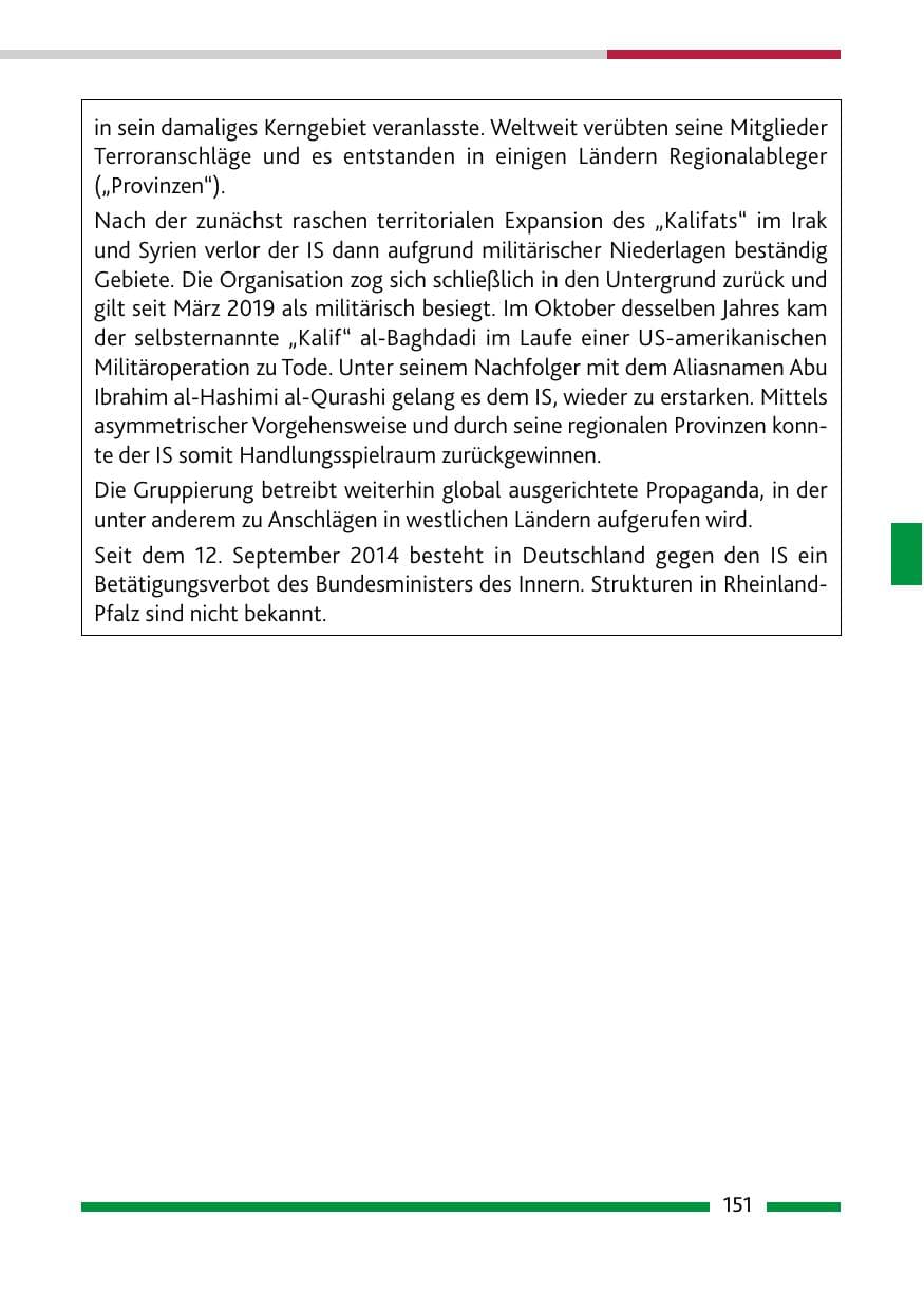 Seite 153 des Verfassungsschutzbericht 2020 Rheinland-Pfalz