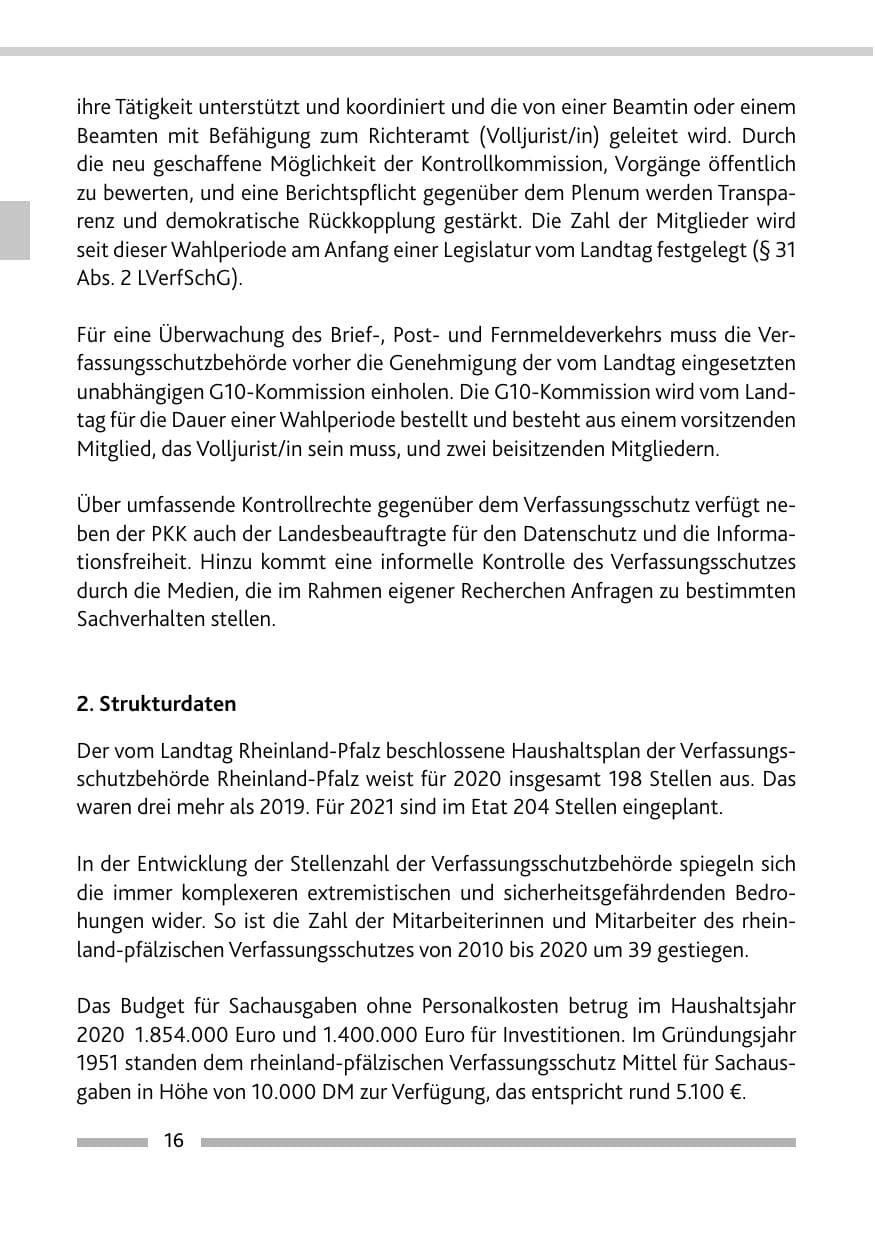 Seite 18 des Verfassungsschutzbericht 2020 Rheinland-Pfalz
