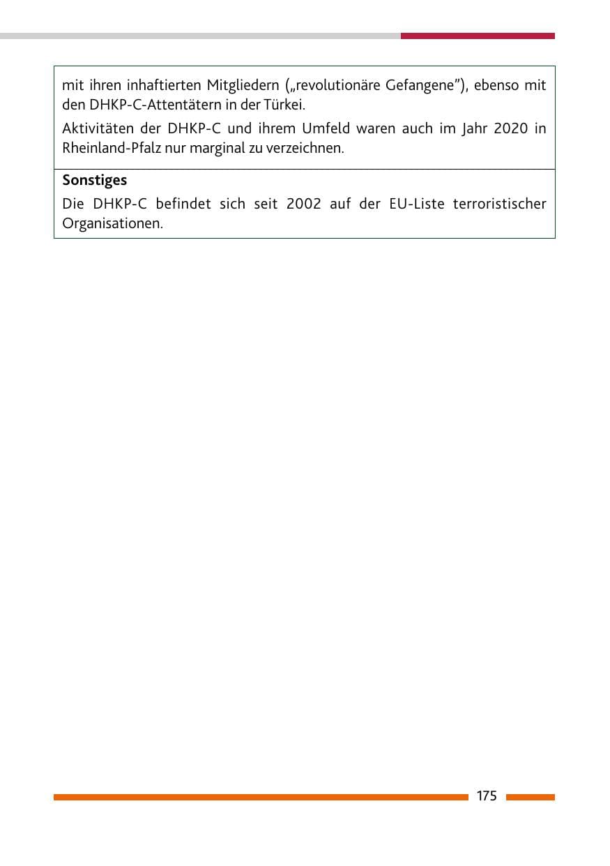 Seite 177 des Verfassungsschutzbericht 2020 Rheinland-Pfalz
