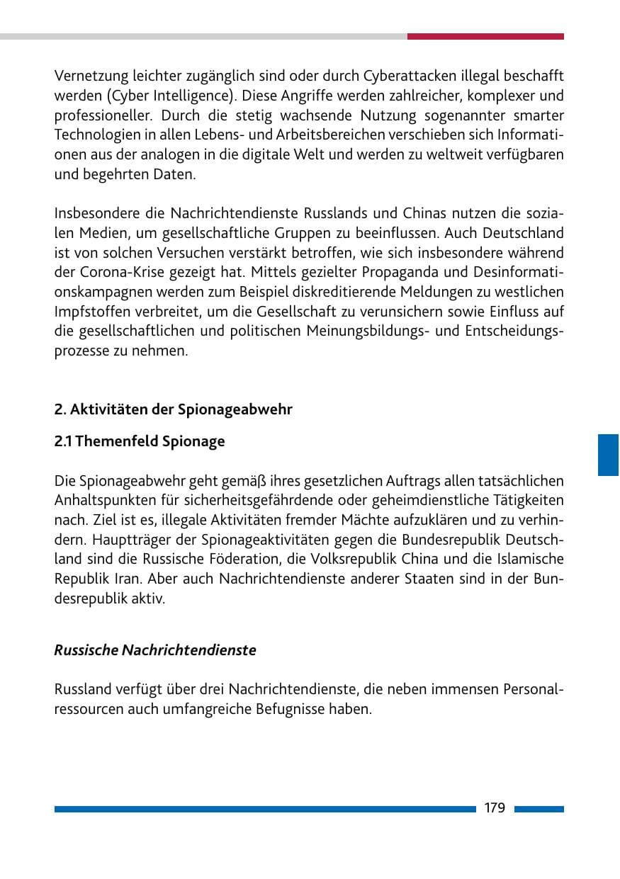 Seite 181 des Verfassungsschutzbericht 2020 Rheinland-Pfalz