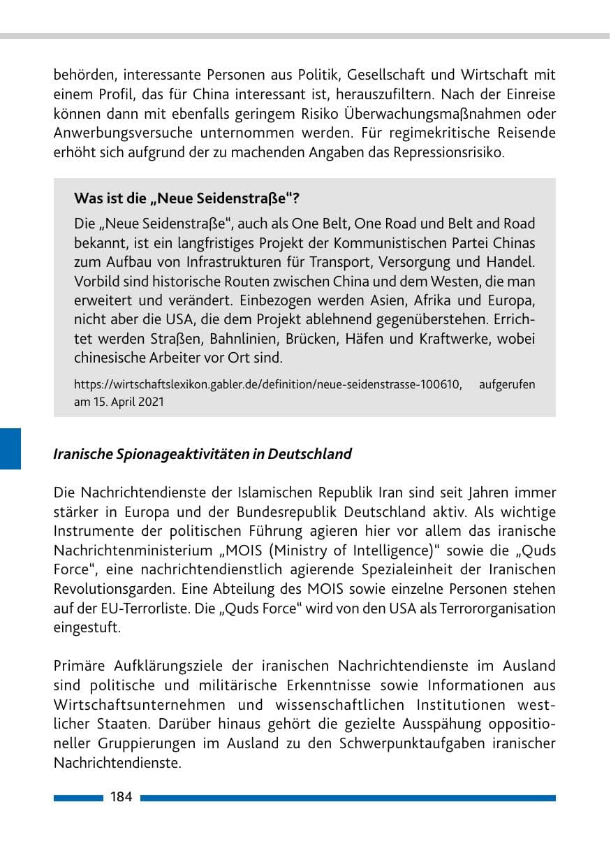 Seite 186 des Verfassungsschutzbericht 2020 Rheinland-Pfalz
