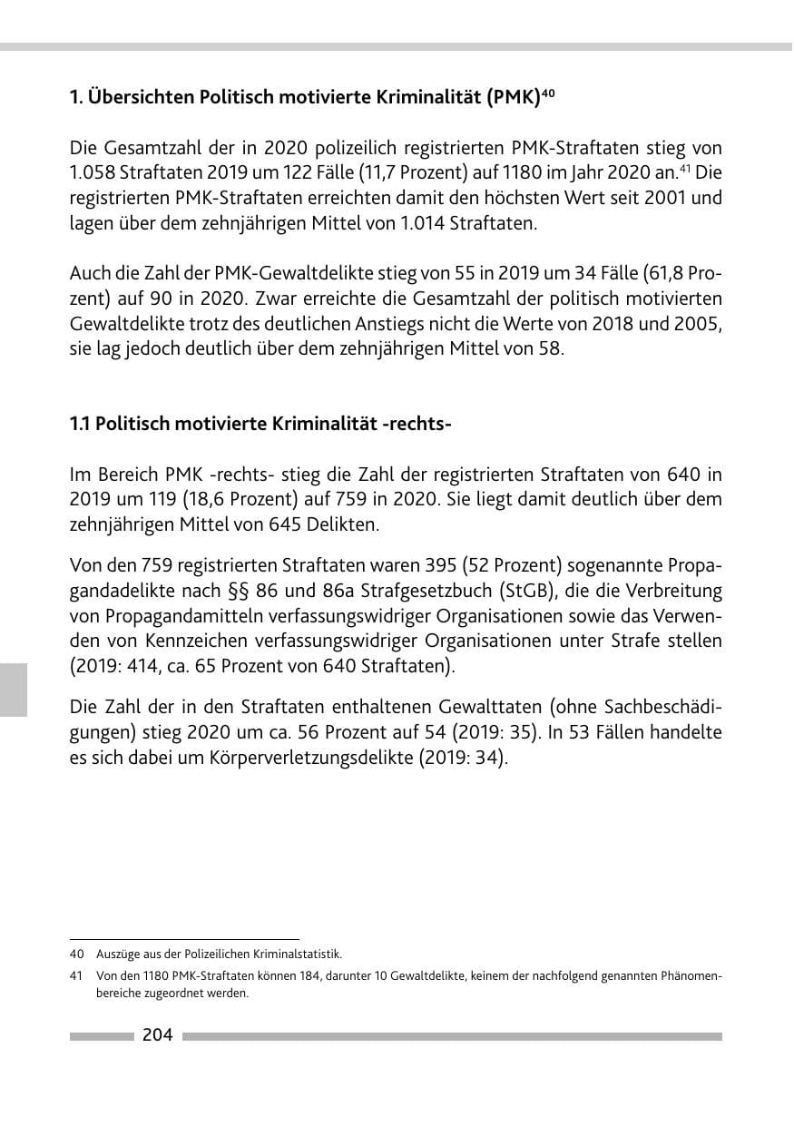 Seite 206 des Verfassungsschutzbericht 2020 Rheinland-Pfalz