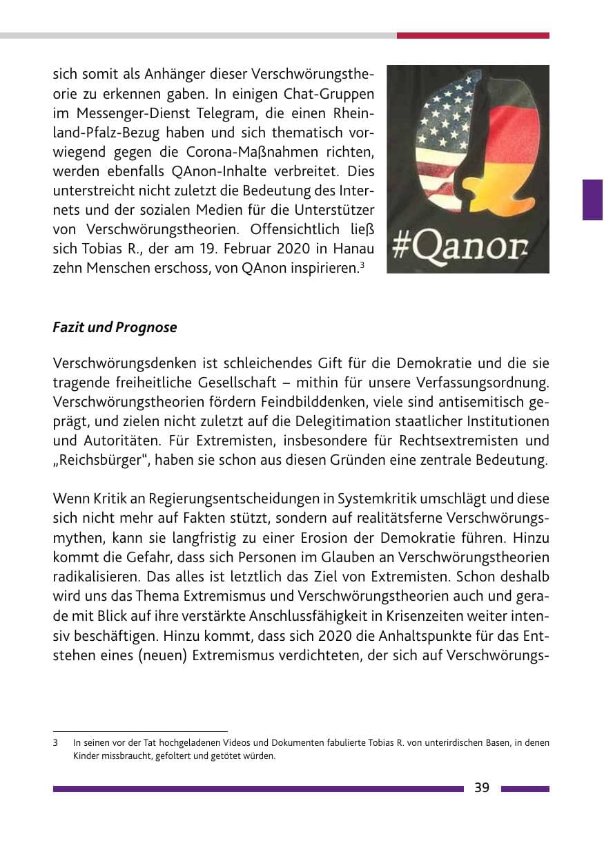 Seite 41 des Verfassungsschutzbericht 2020 Rheinland-Pfalz