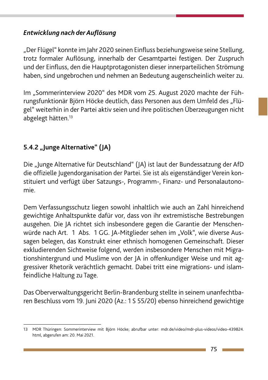 Seite 77 des Verfassungsschutzbericht 2020 Rheinland-Pfalz