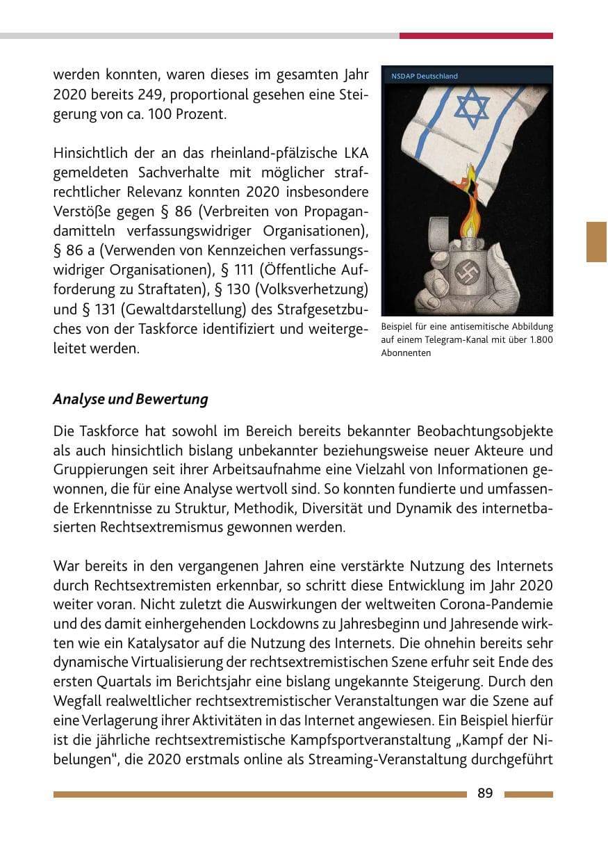 Seite 91 des Verfassungsschutzbericht 2020 Rheinland-Pfalz