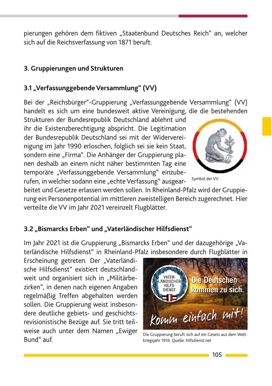 Seite 107 des Verfassungsschutzbericht 2021 Rheinland-Pfalz
