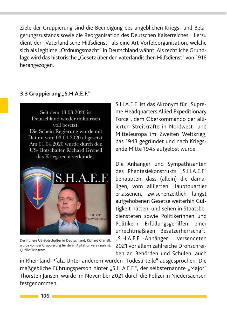 Seite 108 des Verfassungsschutzbericht 2021 Rheinland-Pfalz