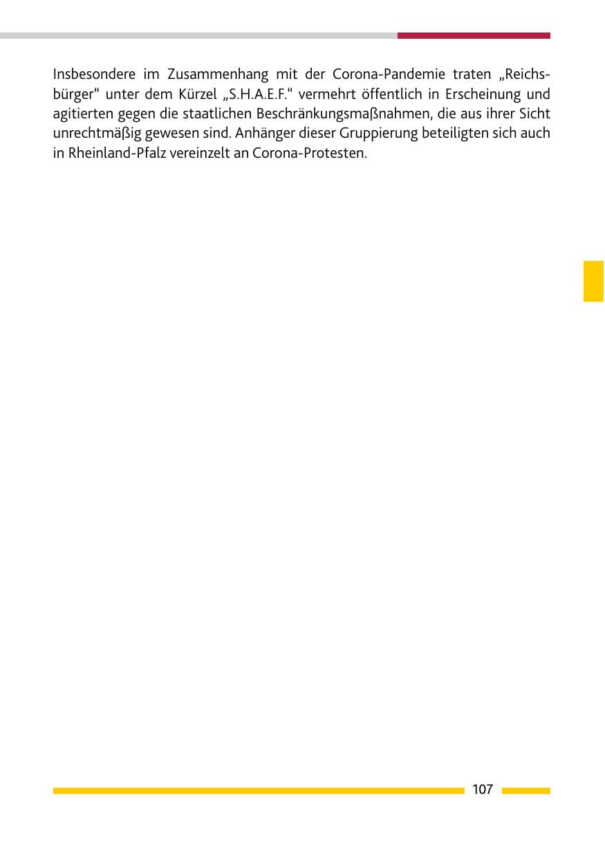 Seite 109 des Verfassungsschutzbericht 2021 Rheinland-Pfalz