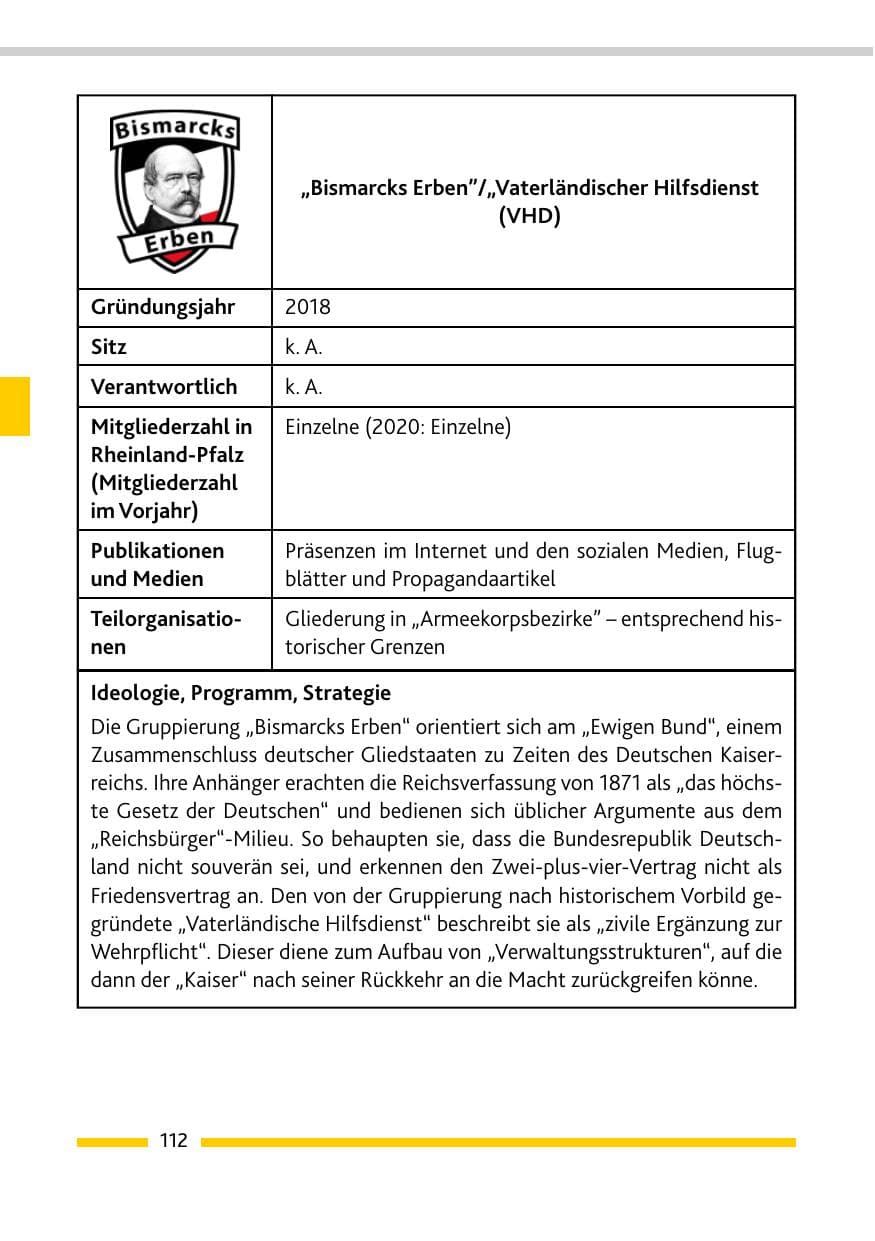 Seite 114 des Verfassungsschutzbericht 2021 Rheinland-Pfalz