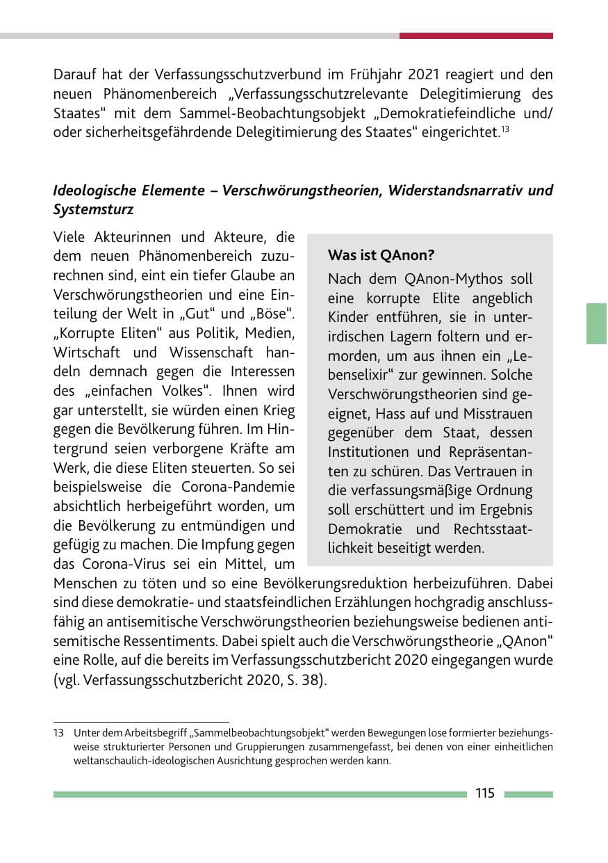 Seite 117 des Verfassungsschutzbericht 2021 Rheinland-Pfalz