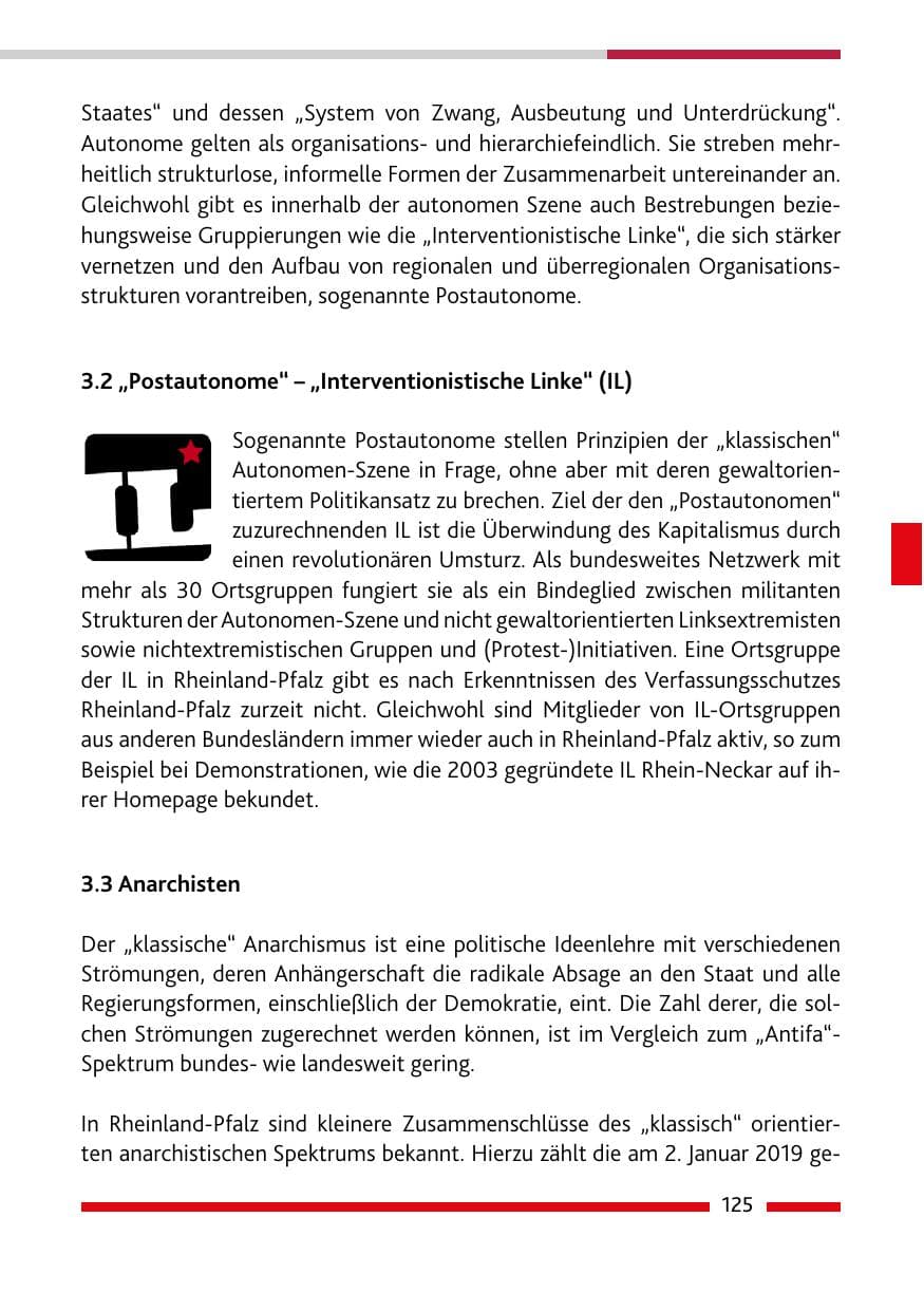 Seite 127 des Verfassungsschutzbericht 2021 Rheinland-Pfalz