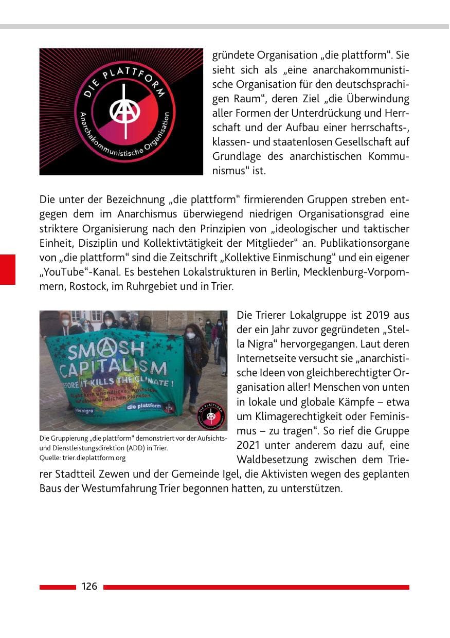 Seite 128 des Verfassungsschutzbericht 2021 Rheinland-Pfalz