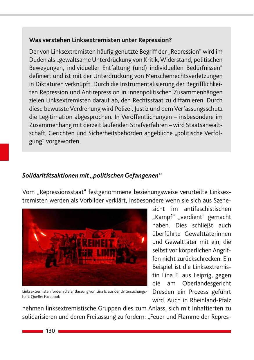 Seite 132 des Verfassungsschutzbericht 2021 Rheinland-Pfalz