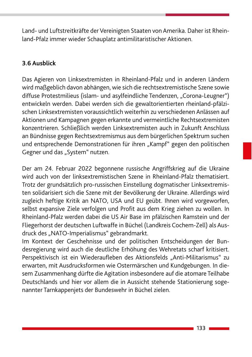 Seite 135 des Verfassungsschutzbericht 2021 Rheinland-Pfalz