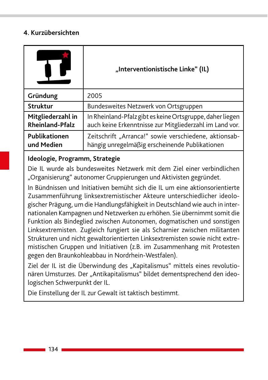 Seite 136 des Verfassungsschutzbericht 2021 Rheinland-Pfalz