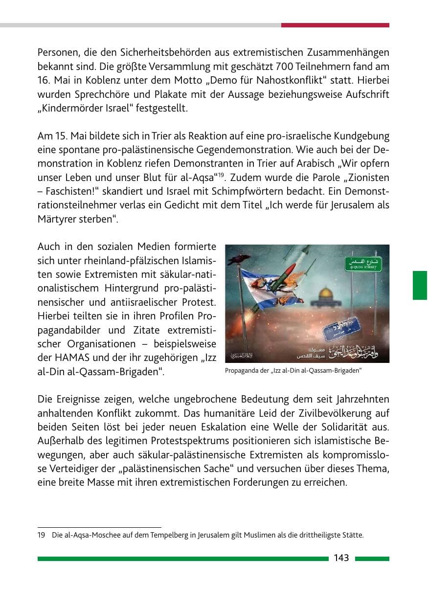 Seite 145 des Verfassungsschutzbericht 2021 Rheinland-Pfalz