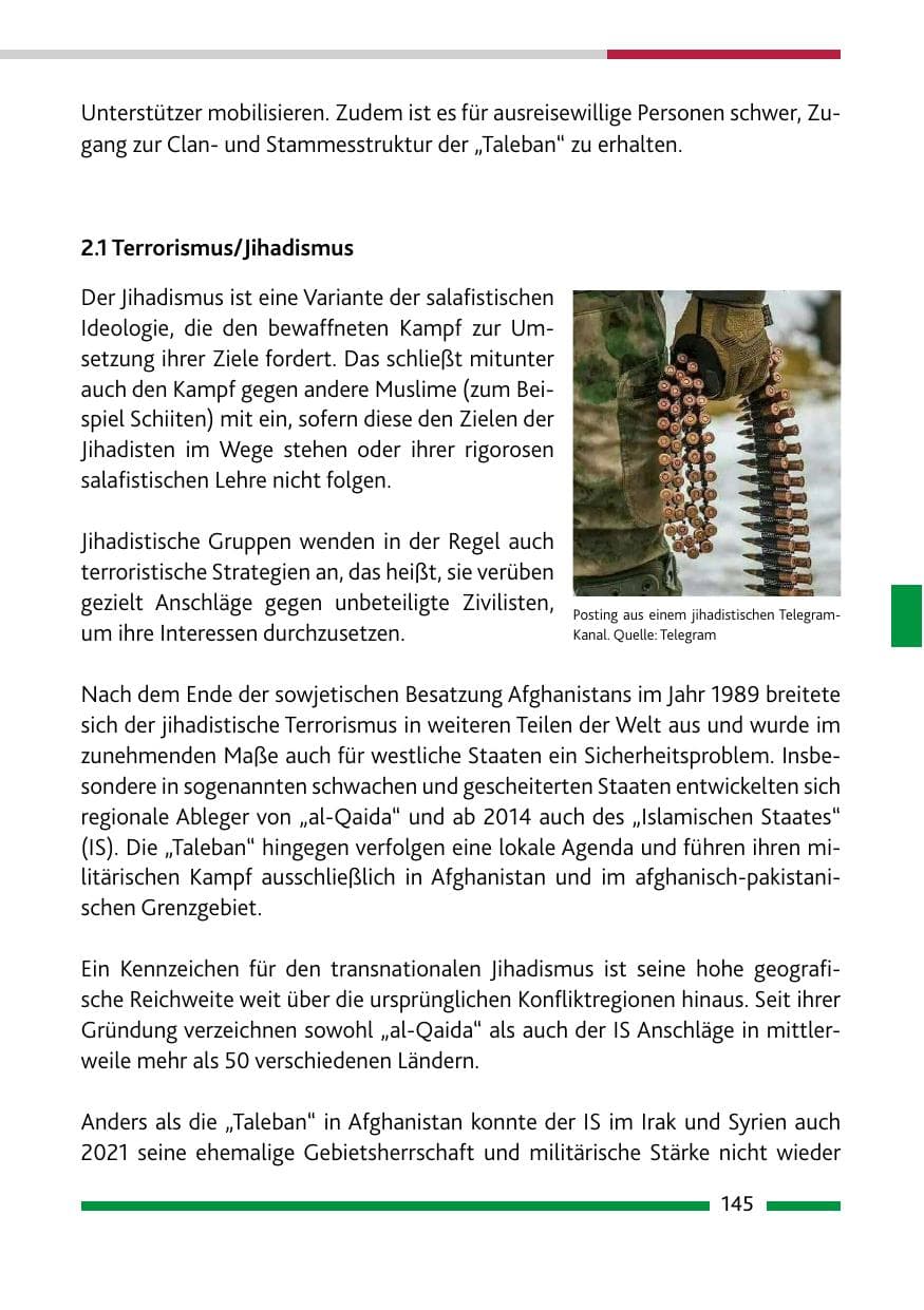 Seite 147 des Verfassungsschutzbericht 2021 Rheinland-Pfalz