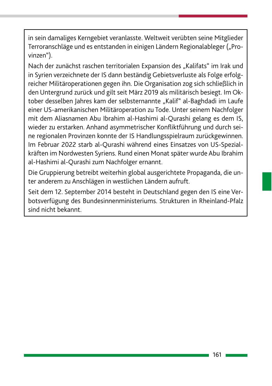Seite 163 des Verfassungsschutzbericht 2021 Rheinland-Pfalz