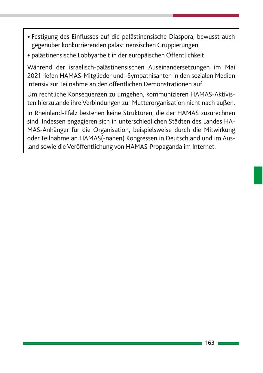 Seite 165 des Verfassungsschutzbericht 2021 Rheinland-Pfalz