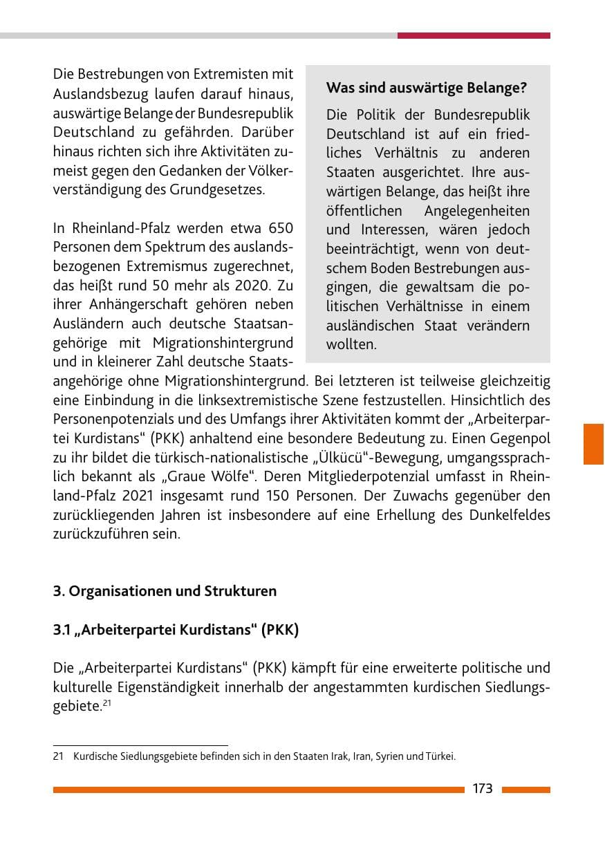 Seite 175 des Verfassungsschutzbericht 2021 Rheinland-Pfalz