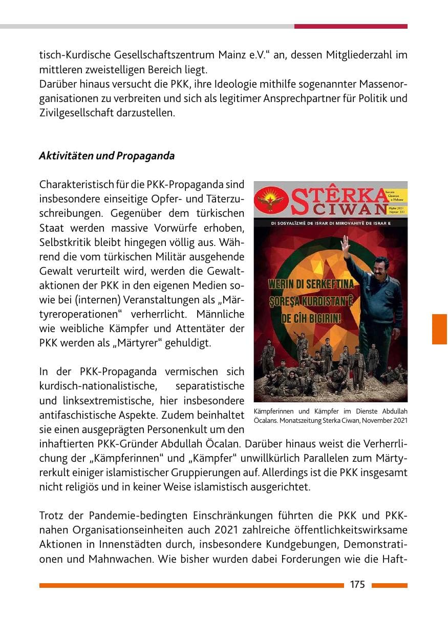 Seite 177 des Verfassungsschutzbericht 2021 Rheinland-Pfalz