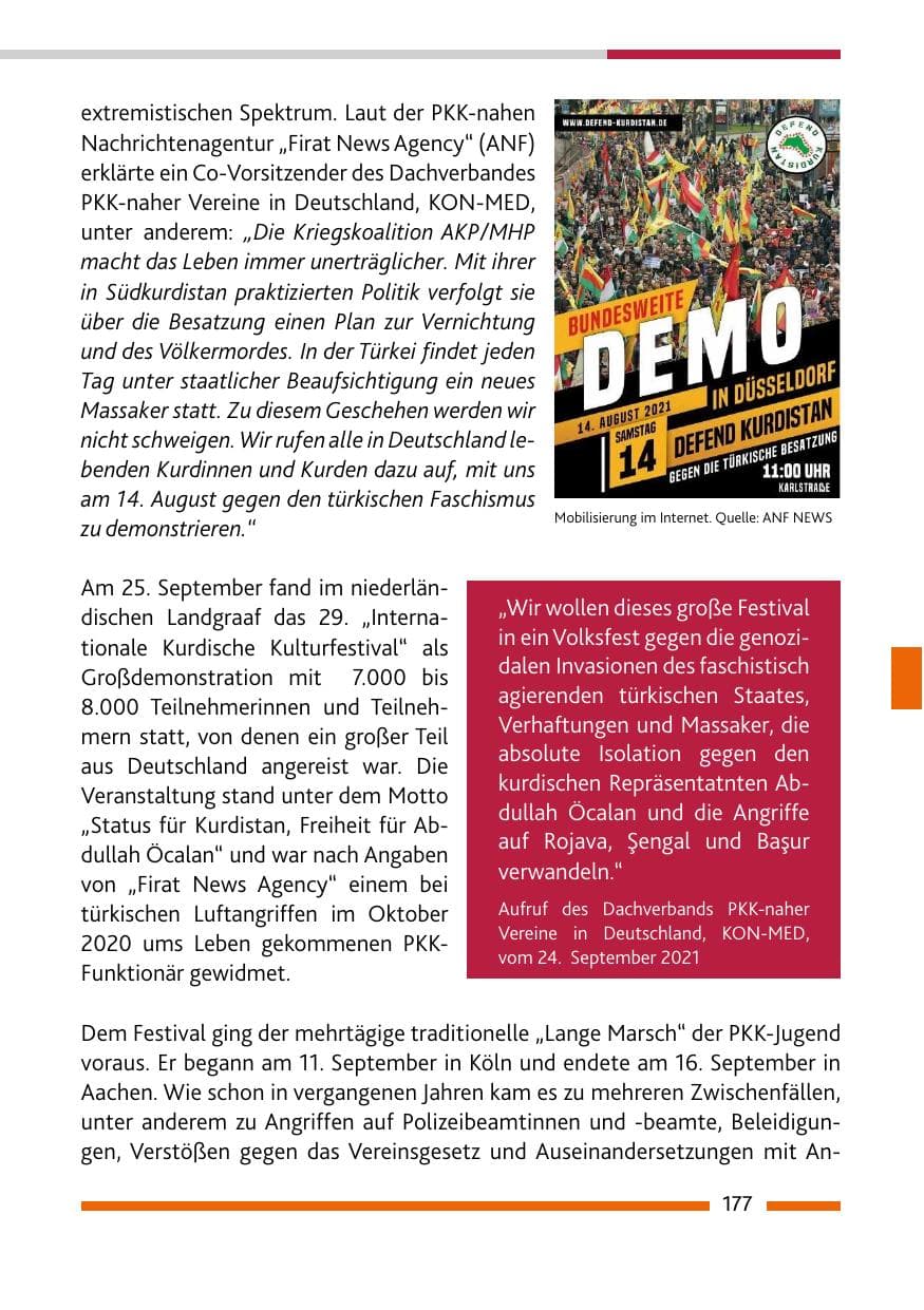Seite 179 des Verfassungsschutzbericht 2021 Rheinland-Pfalz