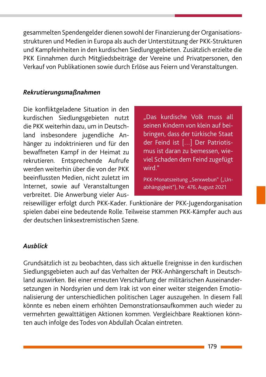 Seite 181 des Verfassungsschutzbericht 2021 Rheinland-Pfalz