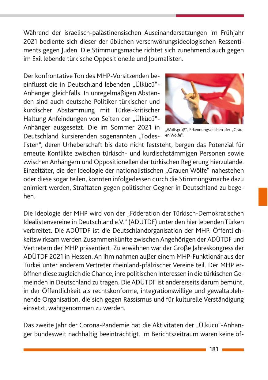 Seite 183 des Verfassungsschutzbericht 2021 Rheinland-Pfalz