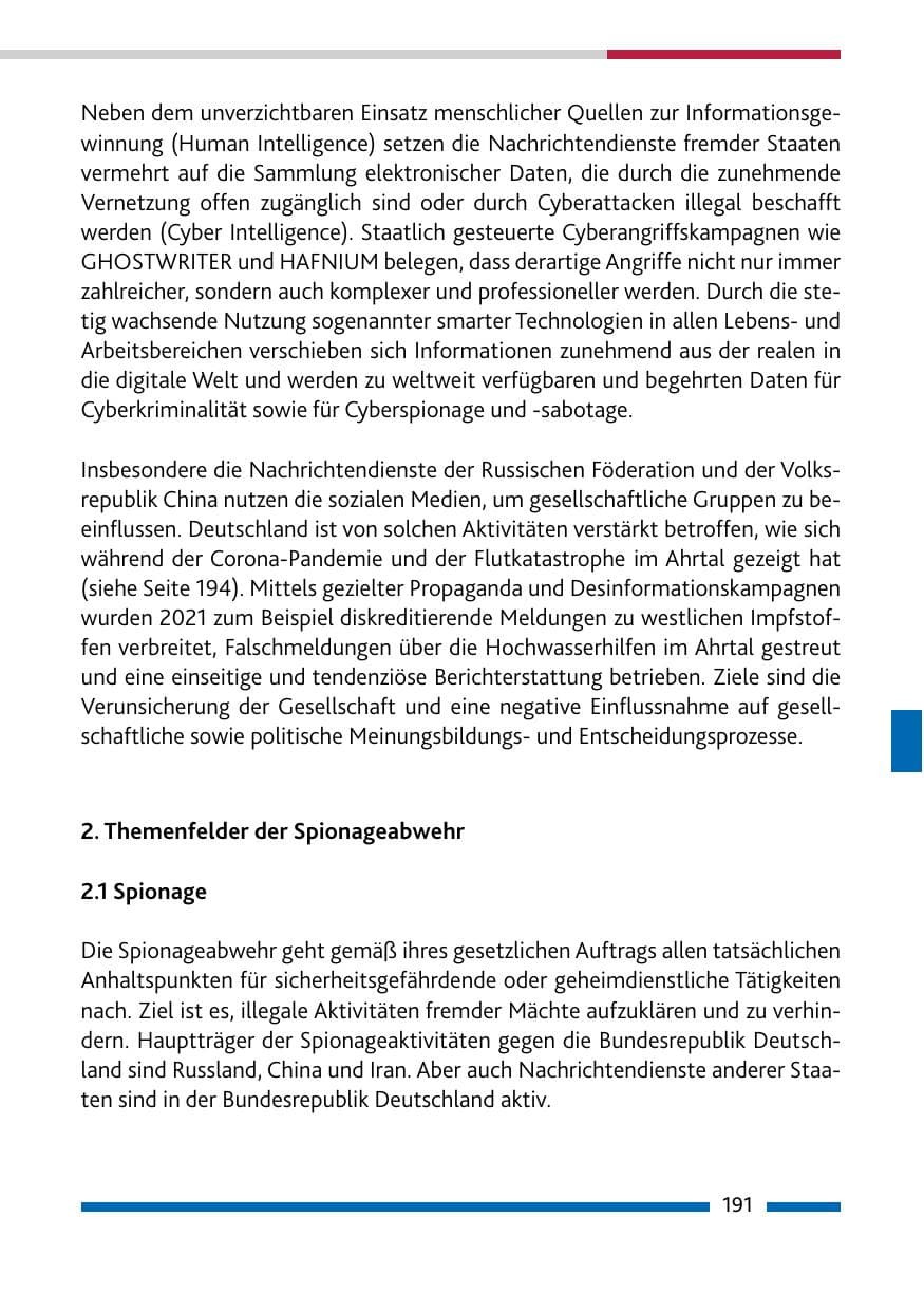 Seite 193 des Verfassungsschutzbericht 2021 Rheinland-Pfalz